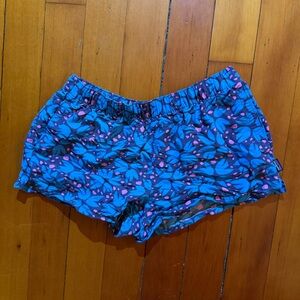 Patagonia Blue and Pink Floral Barely Baggies